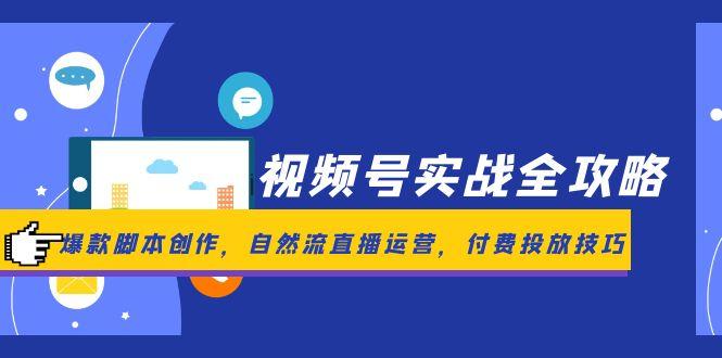 视频号实战全攻略，爆款脚本创作，自然流直播运营，付费投放技巧-网创猫