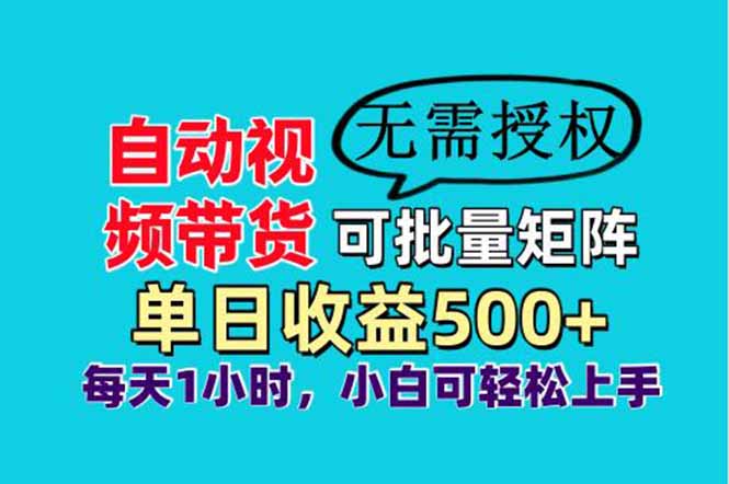 自动视频带货，可批量矩阵，单日收益500+、轻松实现睡后收益，小白可…-网创猫