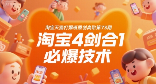淘宝天猫打爆班原创高阶第73期，淘宝4剑合1必爆技术-网创猫