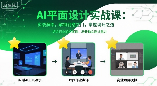 AI平面设计实战课，实战演练，解锁创意之门，掌握设计之道-网创猫