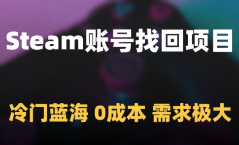 Steam账号找回项目，冷门蓝海，0成本，需求极大-网创猫
