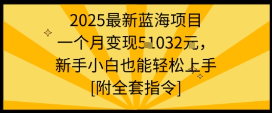 2025最新蓝海项目一个月变现1w+新手小白也能轻松上手【附全套指令】-网创猫