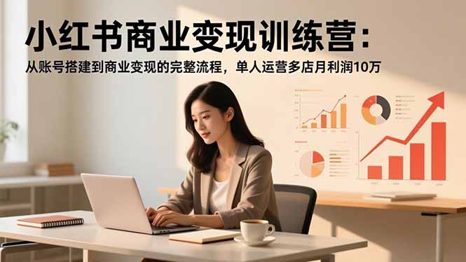 小红书商业变现训练营：从账号搭建到商业变现的完整流程，单人运营多店月利润10万-网创猫