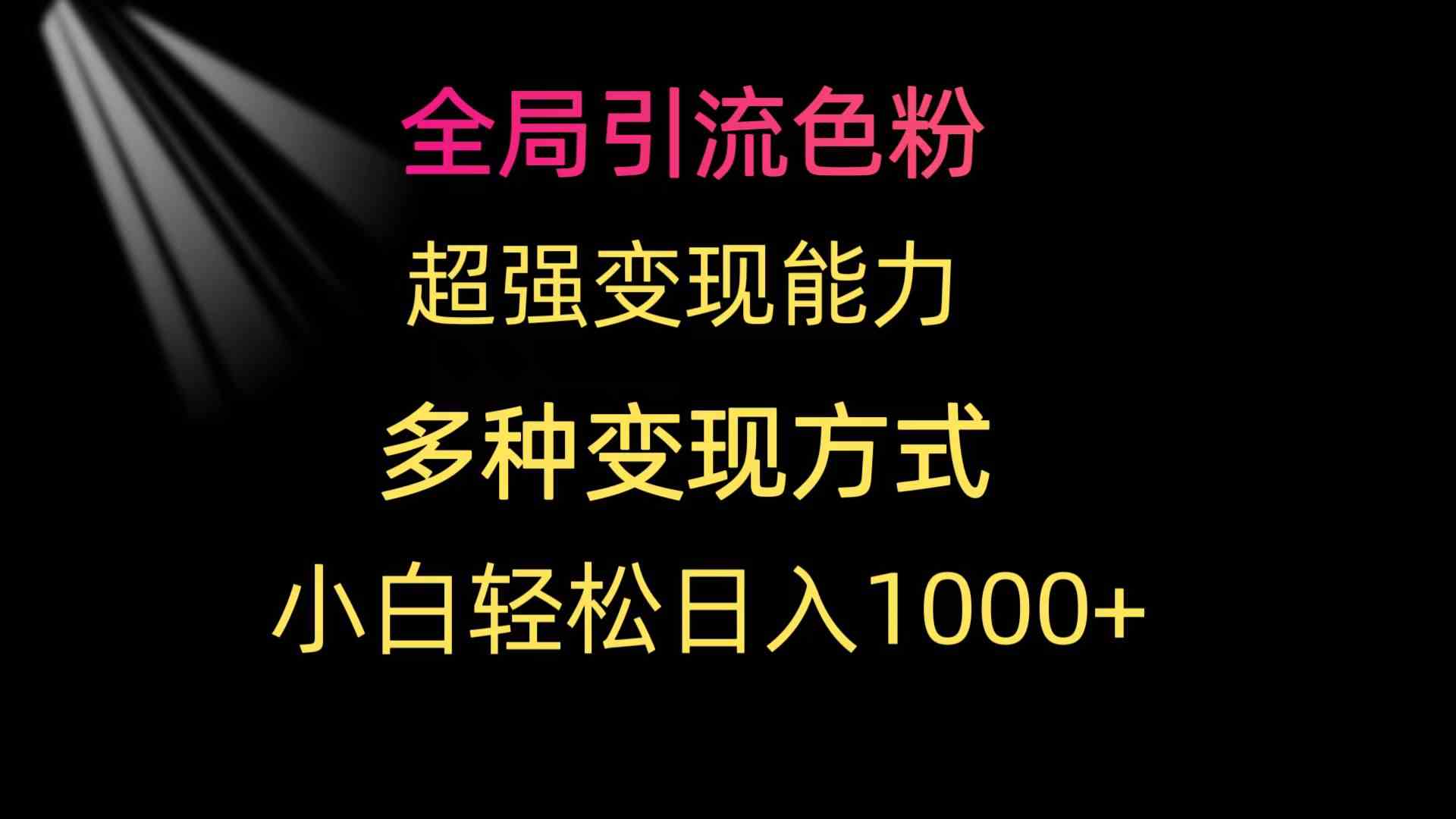 （9680期）全局引流色粉 超强变现能力 多种变现方式 小白轻松日入1000+-网创猫