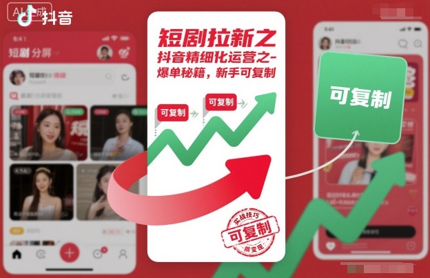 短剧拉新之抖音精细化运营之爆单秘籍，新手可复制-网创猫