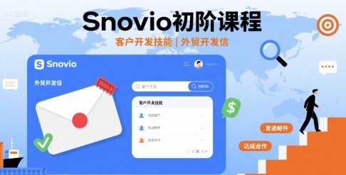 Snovio初阶课程，客户开发技能，外贸开发信-网创猫