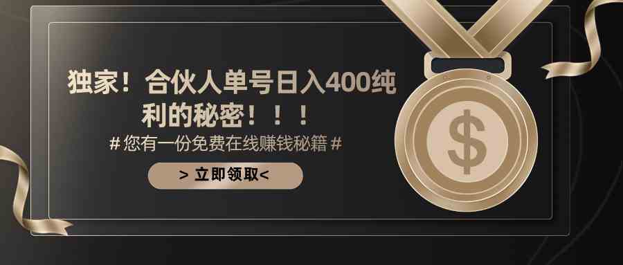(10028期)合伙人广告撸金最新玩法,每天单号400纯利-网创猫