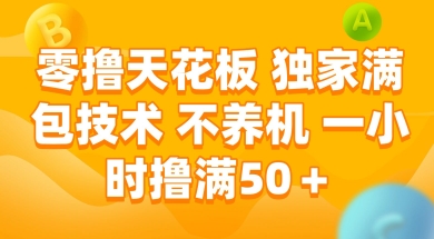 零撸天花板，独家满包技术 不养机 一小时撸满50+-网创猫