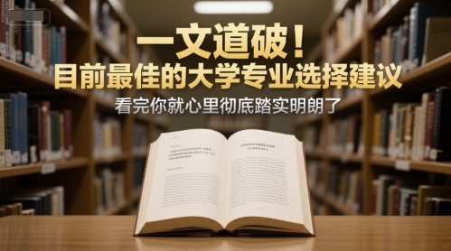 付费文章：一文道破！目前最佳的大学专业选择建议，看完你就心里彻底踏实明朗了-网创猫