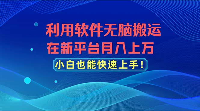 （11078期）利用软件无脑搬运，在新平台月入上万，小白也能快速上手-网创猫