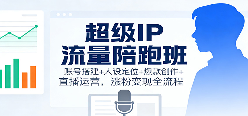 超级IP流量陪跑班：账号搭建+人设定位+爆款创作+直播运营，涨粉变现全流程-网创猫