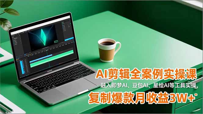 AI剪辑全案例实操课，融入即梦AI、豆包AI、星绘AI等工具实操，复制爆款月收益3W+-网创猫
