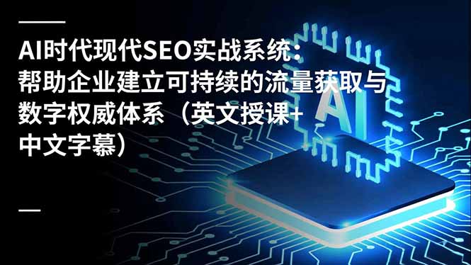 AI时代现代SEO实战系统：帮助企业建立可持续的流量获取与数字权威体系（英文授课+中文字幕）-网创猫