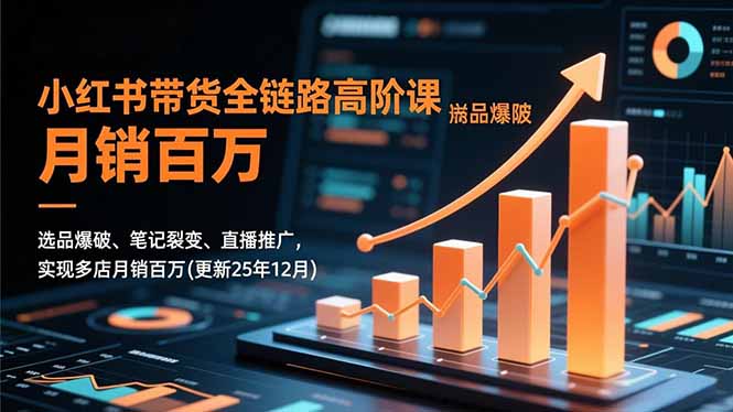 小红书带货全链路高阶课，选品爆破、笔记裂变、直播推广，实现多店月销百万(更新25年12月)-网创猫