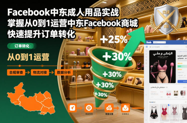 Facebook中东成人用品实战，掌握从0到1运营中东Facebook商城，快速提升订单转化-网创猫