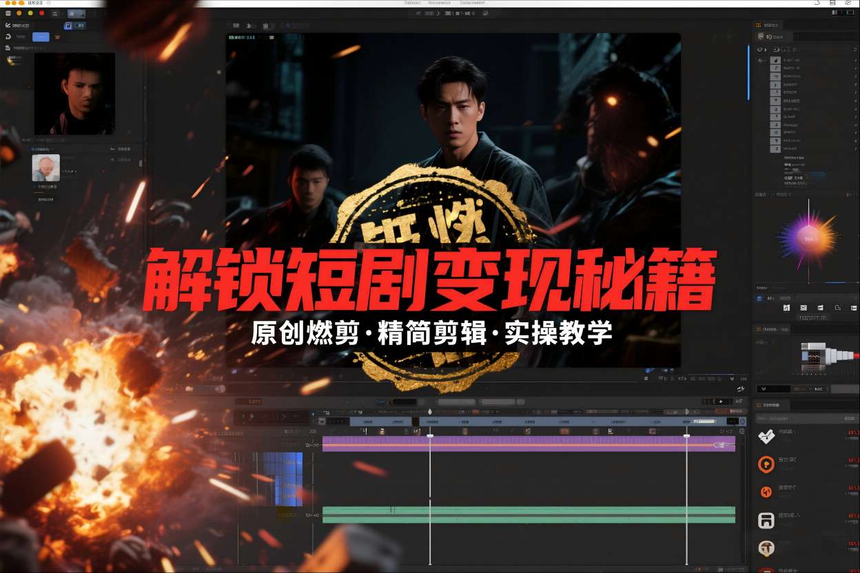 短剧拉新之原创燃剪精简剪辑实操课，解锁短剧变现秘籍-网创猫