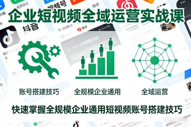 企业短视频全域运营实战课，快速掌握全规模企业通用短视频账号搭建技巧-网创猫