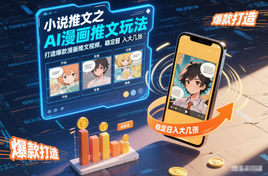 小说推文之AI漫画推文玩法，打造爆款漫画推文视频，稳定日入大几张-网创猫