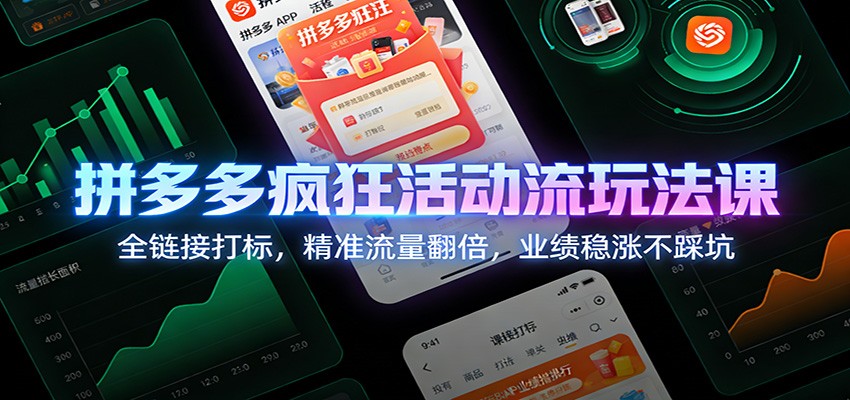 拼多多疯狂活动流玩法课：全链接打标，精准流量翻倍，业绩稳涨不踩坑-网创猫