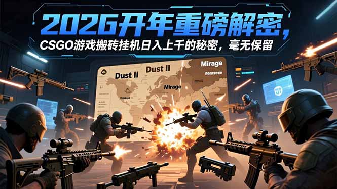 2026开年重磅解密，CSGO游戏搬砖挂机日入上千的秘密，毫无保留-网创猫