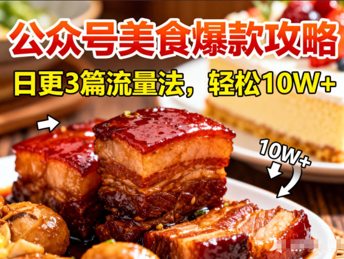 公众号搬运美食爆款攻略，日更3篇流量主打法，轻松10W+阅读-网创猫