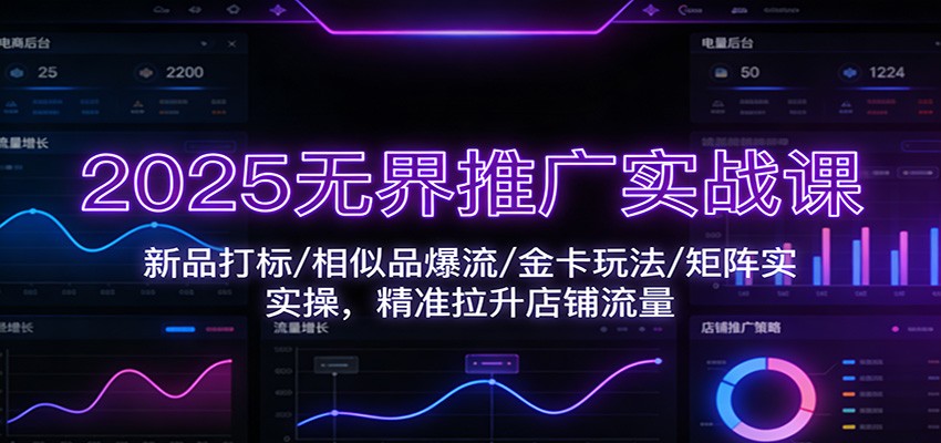 2025无界推广实战课：新品打标/相似品爆流/金卡玩法/矩阵实操，精准拉升店铺流量-网创猫