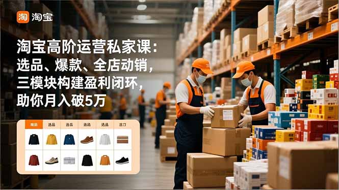 淘宝高阶运营私家课：选品、爆款、全店动销，三模块构建盈利闭环，助你月入破5万（更新12月）-网创猫