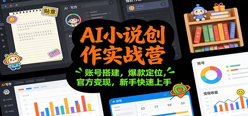 AI小说创作实战营：账号搭建，爆款定位，官方变现，新手快速上手-网创猫