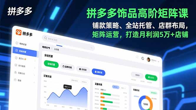 拼多多饰品高阶矩阵课，铺款策略、全站托管、店群布局，矩阵运营，打造月利润5万+店铺-网创猫