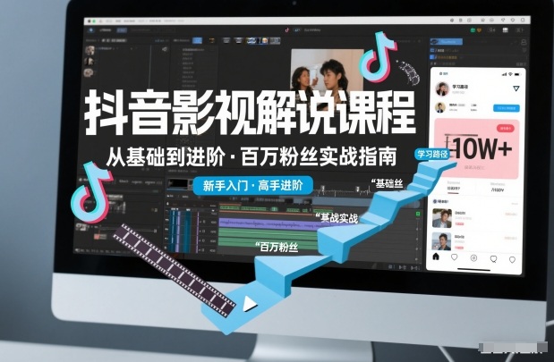 抖音百万粉丝影视解说课程，基础到进阶课，适合新手和进阶学习-网创猫