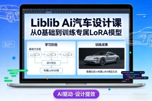 Liblib Ai汽车设计课，从0基础文生图，到教你训练专属设计和风格LoRA模型-网创猫