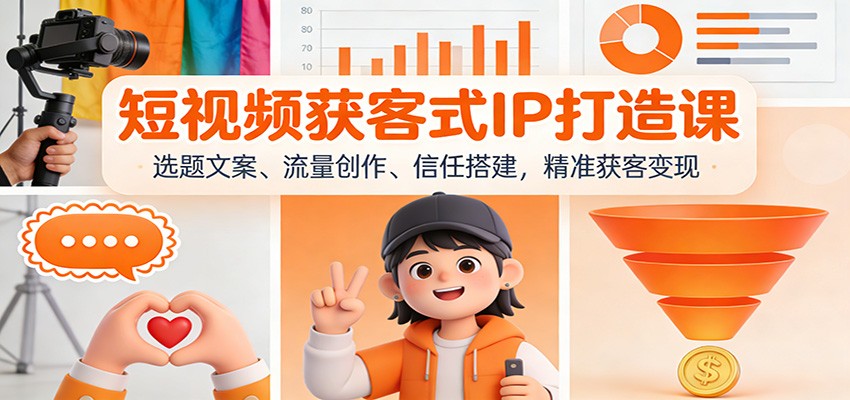 短视频获客式IP打造课：选题文案、流量创作、信任搭建，精准获客变现-网创猫