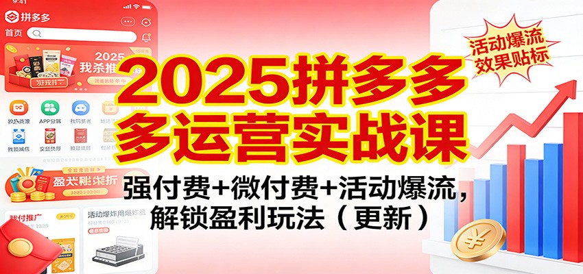 2025拼多多运营实战课：强付费+微付费+活动爆流，解锁盈利玩法（更新）-网创猫