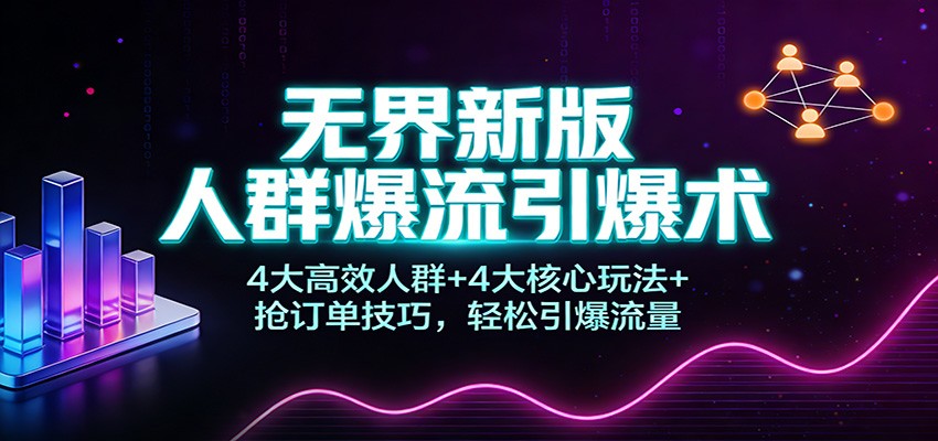 无界新版人群爆流引爆术：4大高效人群+4大核心玩法+抢订单技巧，轻松引爆流量-网创猫