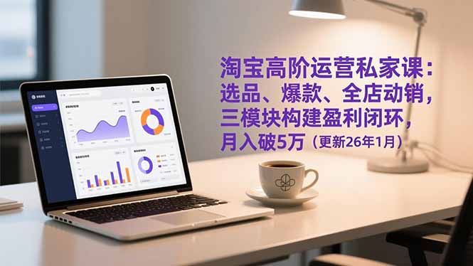 淘宝高阶运营私家课：选品、爆款、全店动销，三模块构建盈利闭环，月入破5万（更新26年1月）-网创猫