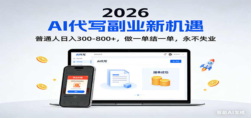 2026 副业首选！AI 代写日入 300-800，普通人0门槛，做一单结一单！-网创猫