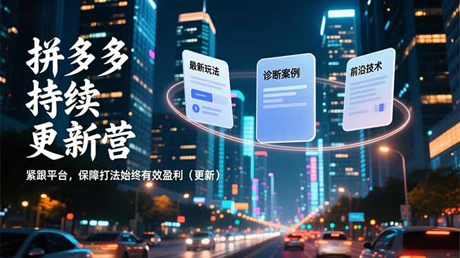 拼多多持续更新营，最新玩法、诊断案例、前沿技术，紧跟平台，保障打法始终有效盈利（更新）-网创猫