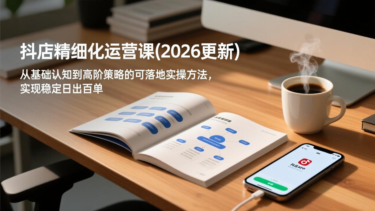 抖店精细化运营课(2026更新)，从基础认知到高阶策略的可落地实操方法，实现稳定日出百单-网创猫