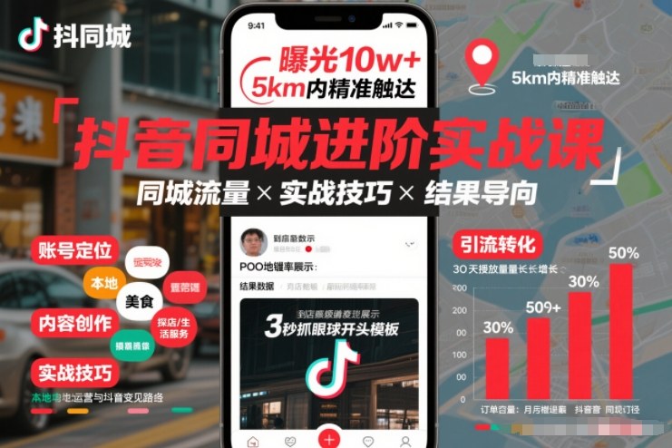 抖音同城进阶实战课,助你同城流量拿到结果-网创猫