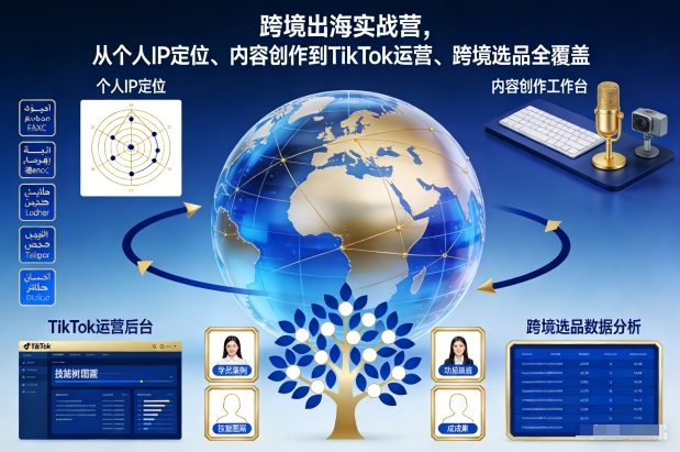 跨境出海实战营，从个人IP定位、内容创作到TikTok运营、跨境选品全覆盖-网创猫