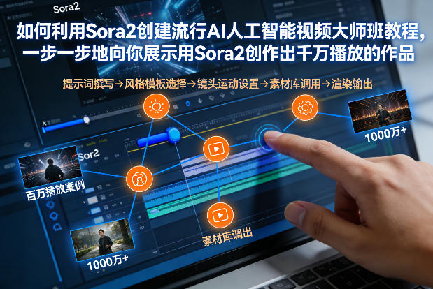 如何利用Sora2创建流行AI人工智能视频大师班，一步一步地向你展示用Sora2创作出千万播放的作品-网创猫