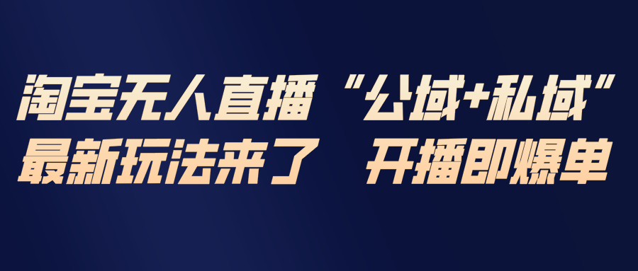 淘宝无人直播最新玩法，包含私域和公域两种玩法-网创猫