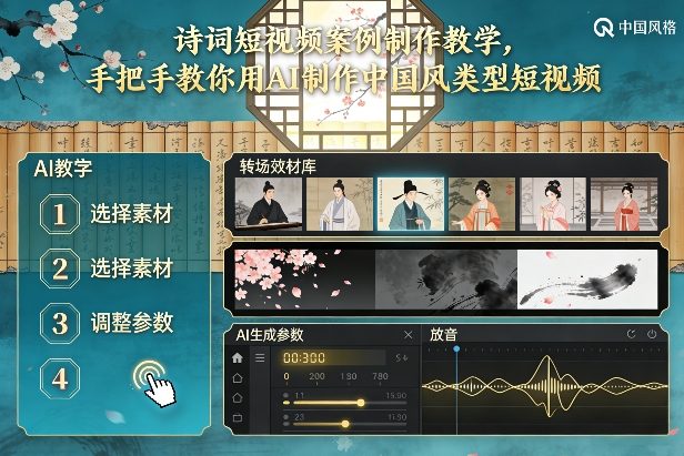 古诗词短视频案例制作教学，手把手教你用AI制作中国风类型短视频-网创猫