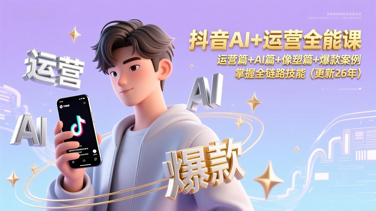 抖音AI+运营全能课，运营篇+AI篇+像塑篇+爆款案例，掌握全链路技能(更新26年-网创猫