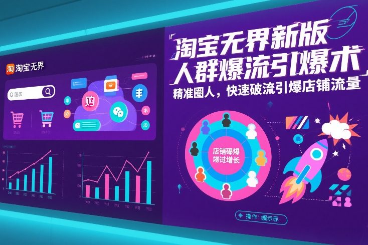 淘宝无界新版人群爆流引爆术，精准圈人，快速破流引爆店铺流量-网创猫
