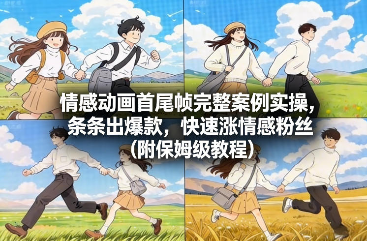 情感动画首尾帧完整案例实操，条条出爆款，快速涨情感粉丝(附保姆级教程)-网创猫