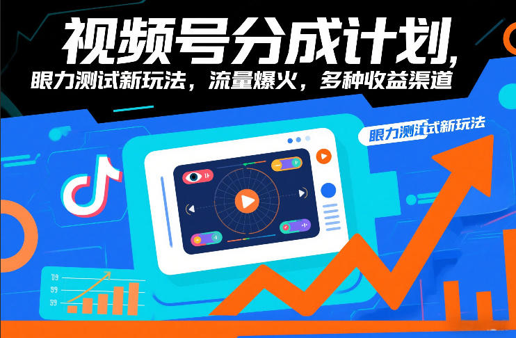 视频号分成计划，眼力测试新玩法，流量爆火，多种收益渠道-网创猫