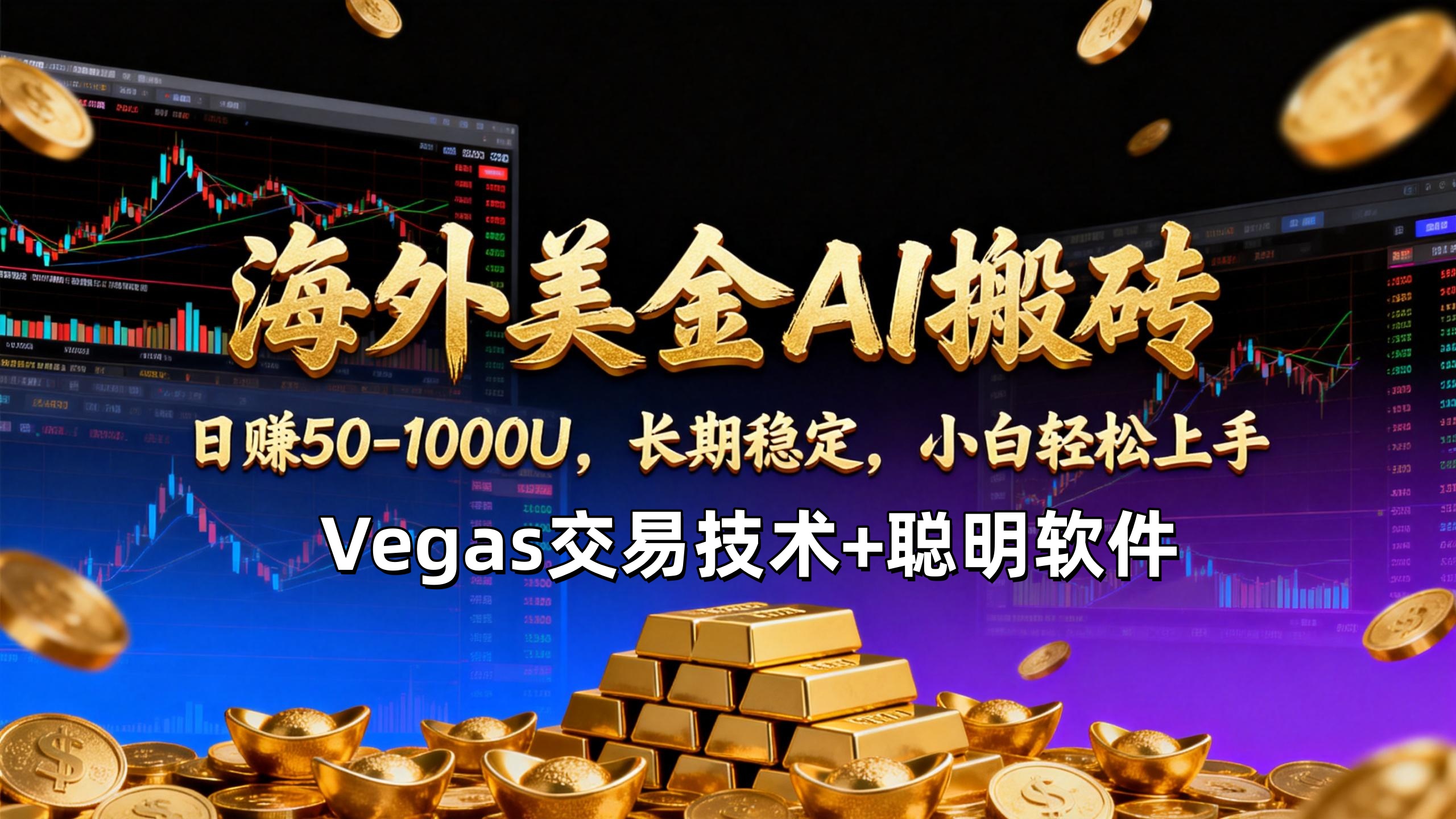 【海外美金AI搬砖】Vegas交易技术+聪明软件，日赚50-1000U，长期稳定，小白轻松上手。-网创猫
