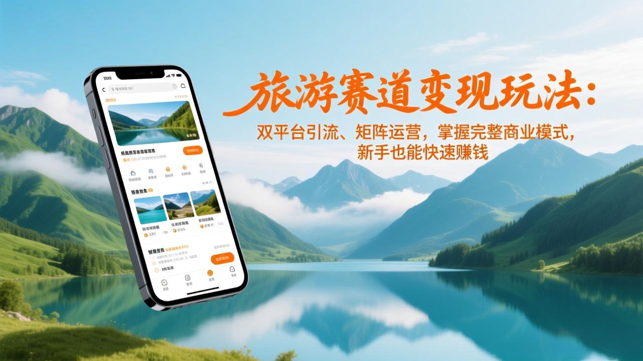 旅游赛道变现玩法：双平台引流、矩阵运营，掌握完整商业模式，新手也能快速赚钱-网创猫