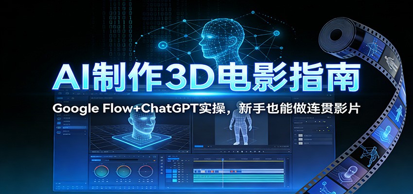 AI制作3D电影指南：Google Flow+ChatGPT实操，新手也能做连贯影片-网创猫